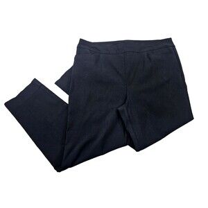 Chico's 2.5 / 14 Black Slim Leg Ponte Ankle Pants Dress‎ Slacks Trousers EUC